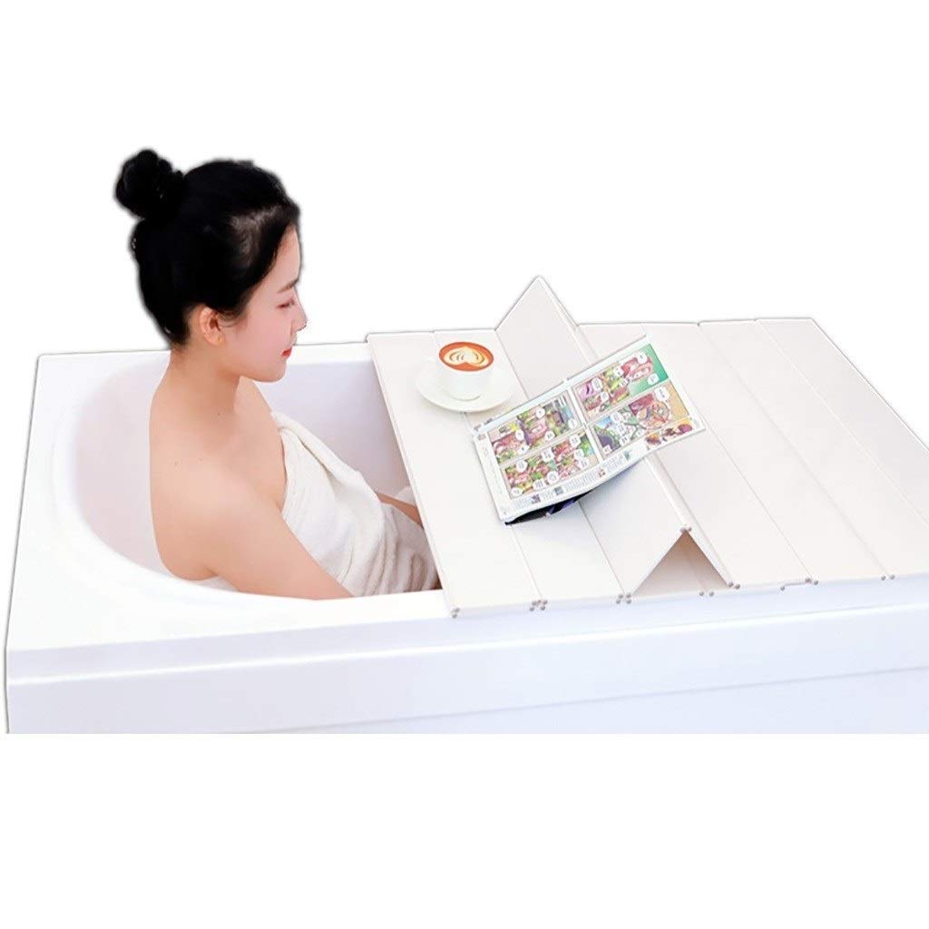 Cubierta de bañera plegable de PVC gris oscuro 175x80cm con soporte para móvil