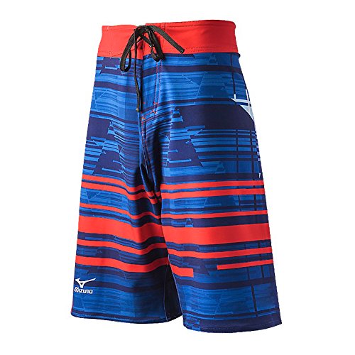 Mizuno Men's Board Shorts, Red/Navy, X-Small