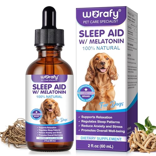Melatonin for Dogs & Cats, Dog Melatonin Promote Relaxation & Deep Sleep, Liquid Pet Sleep Aid for All Cats & Dogs, Helps with Noise, Fireworks and Separation