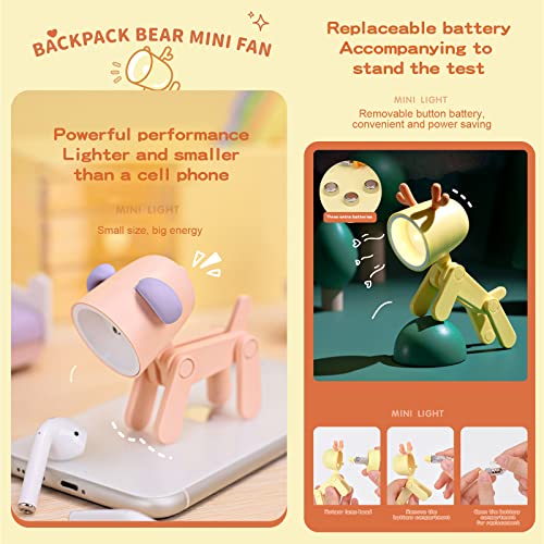 Image of Mini Night Light for Kids, LED Deer Dog Light, Portable, Cute Animal Lamps for Girls, Boys, Bedroom, Baby Room, Orange