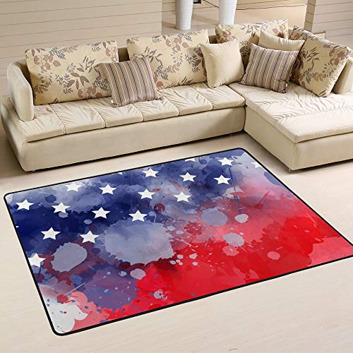 Tapis velours corail motif drapeau américain 152x99cm