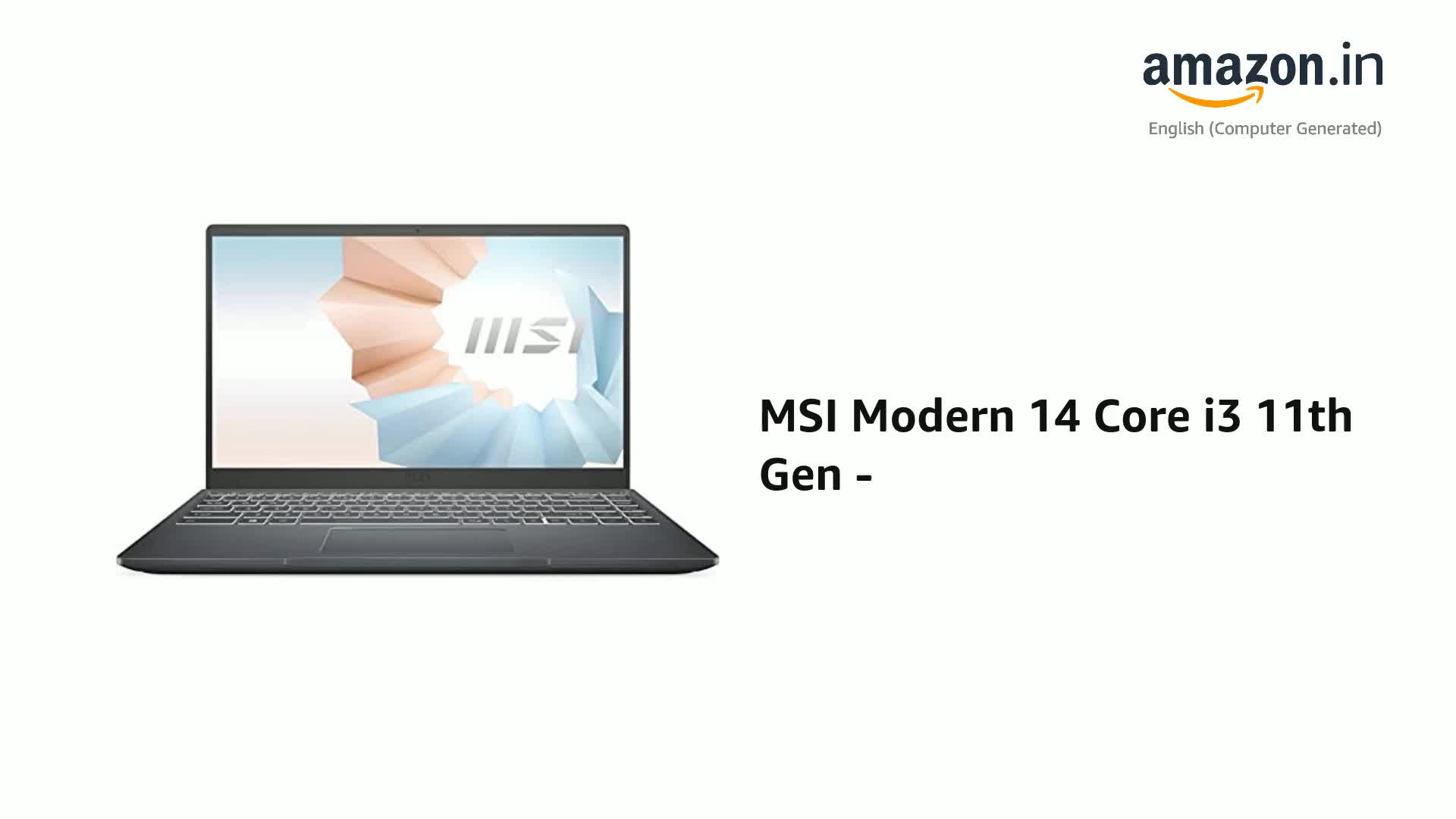MSI Modern 14 Intel Core i3 11th Gen - (8 GB/512 GB SSD/Windows 10