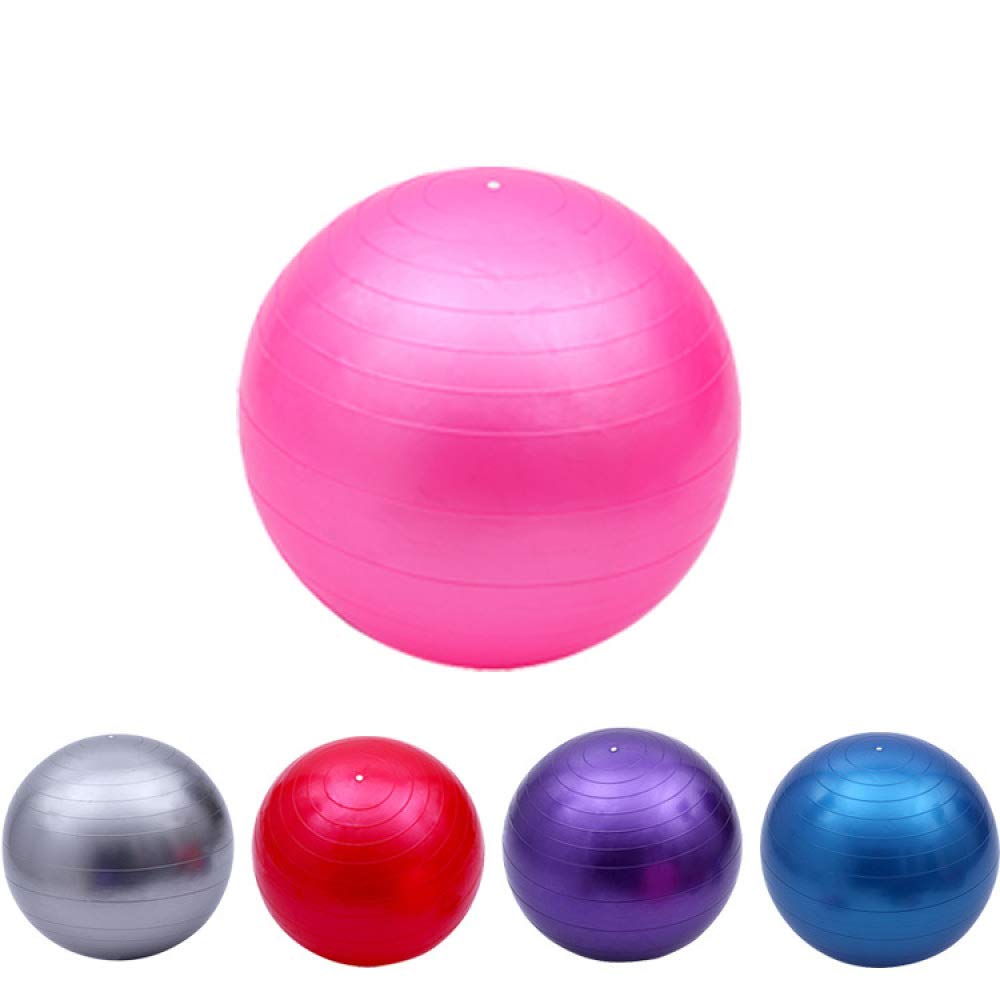 Yoga Balls,Gymnastikball Mit Fußpumpe Für Fitness-Stabilität Balance Yoga - Für Pilates-Kerntraining Und Physiotherapie,Pink-（65cm）