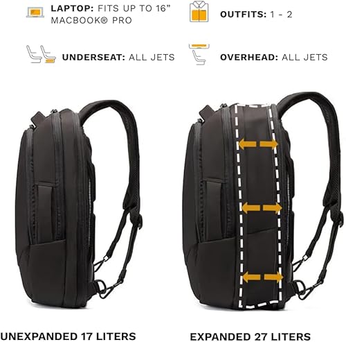 Miniatura 3 de Knack Small Series 2 - Mochila para laptop de hasta 16 pulgadas, mochila de mano Knack Bag, aprobada por la TSA, mochilas de viaje expandibles con