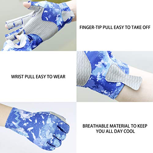 B-Forest Men&Women Fishing Gloves Sun Protection Breathable Fingerless Anti-Slip Outdoor Gloves For Hiking, Paddling, Driving, Canoeing, Kayaking, Rowing Cycling Driving Shooting Training. #TOP3