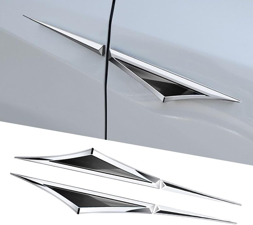 2 Pcs 3D Car Side Doors Wing Emblem Badge Stickers for Chevrolet Tahoe 2021-2024 2025, Metal Car Accessory Side Doors Blade Badge Zinc Alloy Sticker,Black