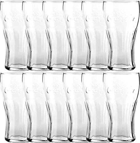 Juego de 12 vasos de Coca Cola Vasos para beber de vidrio Vasos para beber Vasos para beber Vasos para jugo Vaso de agua 300ml