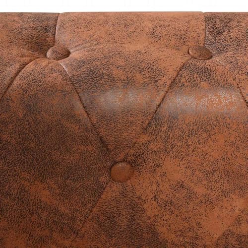 MOBCANT Chesterfield-Ecksofa 6-Sitzer Kunstleder Braun Wohnlandschaft Couch Couchgarnitur Polstergarnitur für Wohnzimmer Büro Schlafzimmer Empfangsraum – Bild 8