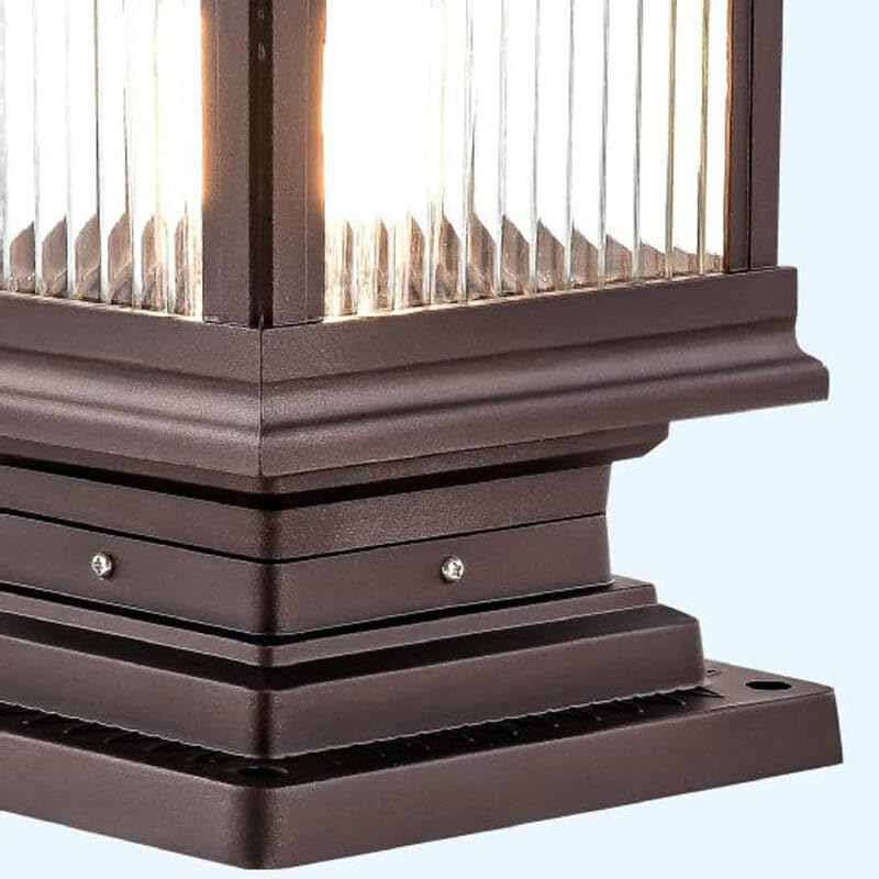 Image of Glowave Decorative Outdoor Coffee Square Post Light Pillar Light Column Light, Waterproof Lantern Post for Patio or Fench Deck, Doorway Porch Pillar Lamp - Warm White (6735-Coffee)