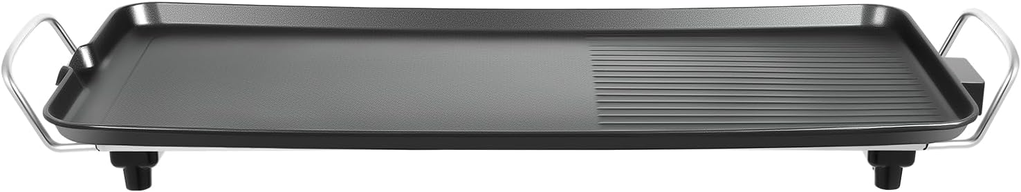 Electric Larger Barbecue Grill, 26.77 * 11.02in 1500W Outdoor Electric Griddle(5 Tem Adjust Gears/Insulated Handles), Portable&Nonstick Electric Griddle for Indoor/Outdoor