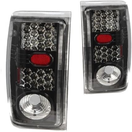 Winjet LED Tail Lights Assembly Fit For 2001 2002 2003 2004 2005 Ford Ranger, Taillights Replacement For Ford, Rear Lamps w/Turn Signal/Running/Brake/Reverse Light (Black Housing Clear Lens)