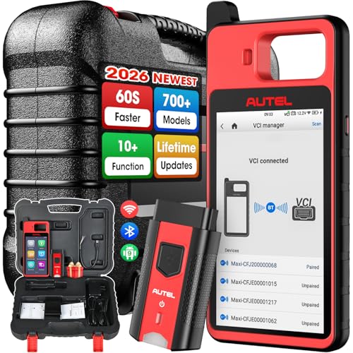 Autel Scanner MaxiIM KM100 (X) 2026 OBD2 Diagnostic Scan Tool Lifetime Free Updates Compatible with 99% Cars Auto Scan V200 Wireless Conneciton OS 9.0 2GB+64GB No IP Limited Multilingual