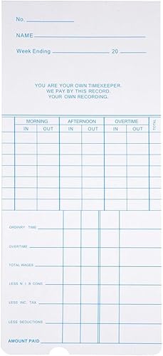 Miniatura 6 de Yescom 50 tarjetas de reloj de tiempo mensual para registrador de nómina de asistencia de empleados