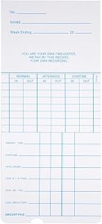 Yescom 1000 Count Weekly Time Clock Cards Timecard for Employee Attendance Payroll Recorder