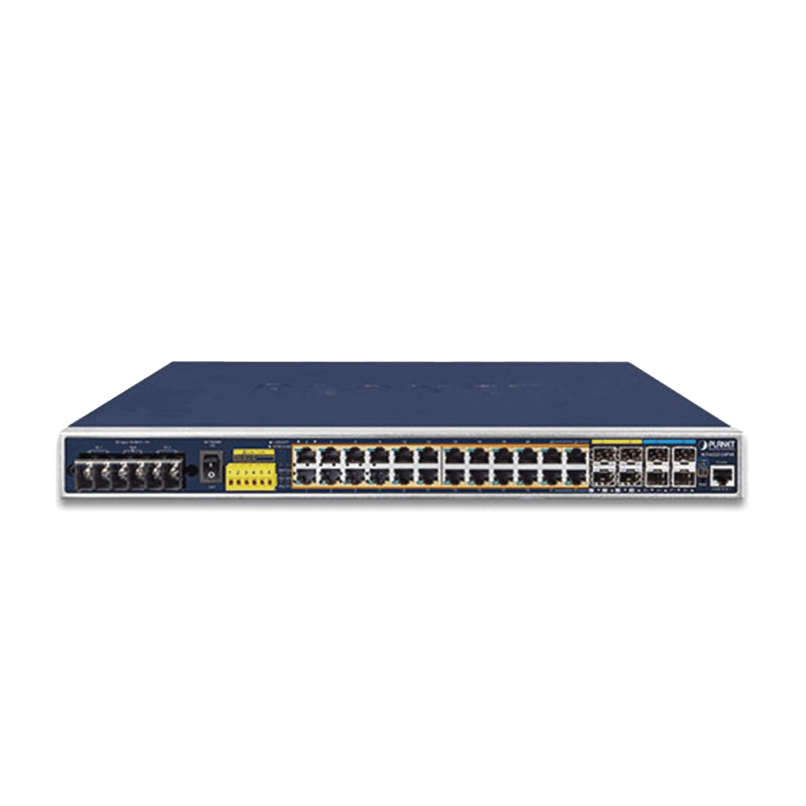 Planet IGS-6325-24P4X switch di rete Gestito L3 Gigabit Ethernet (10/100/1000) Connessione Ethernet, supporto alimentatore Via Ce Port (PoE) 1U Nero, Blu