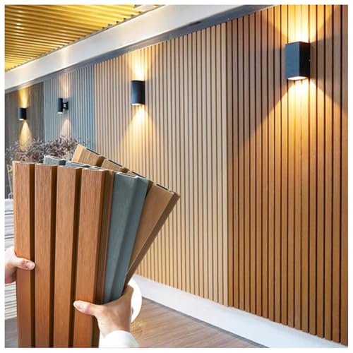 Braun Holz Outdoor Sichtschutzzaun Panel Freistehender dekorativer Lattenzaun Sichtschutz für Terrasse, Tor und Balkon (22x100cm) - Spleißbare Gartenbarriere
