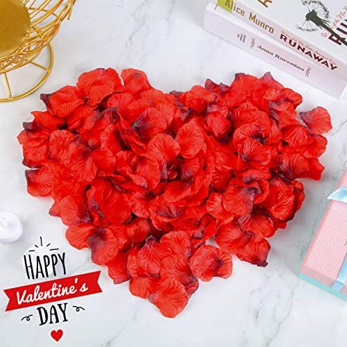 1500 Pieces Fabric Rose Petals 50 Pieces Valentine's Day Heart Shape Candles Romantic Love Candle And Heart Tealight Candles Artificial Fake Rose Petals For Valentine Wedding Party Table Dining Room #TOP3