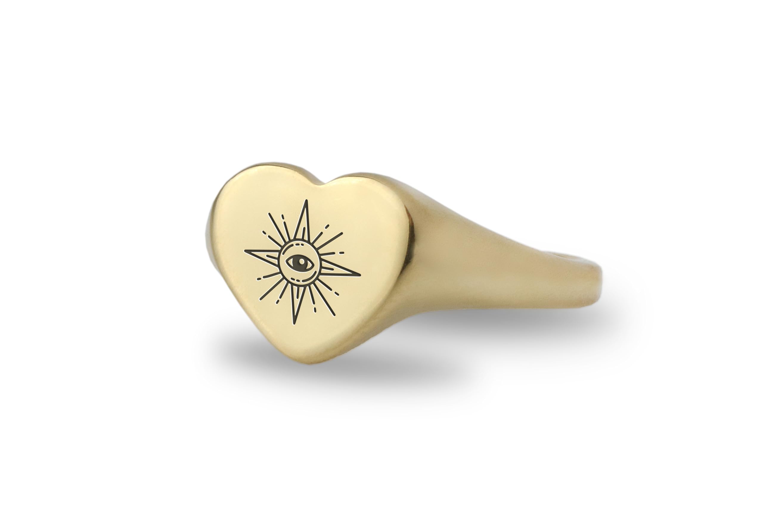 Bague œil de providence gothique gravée - Bijoux mystiques cœur - 8