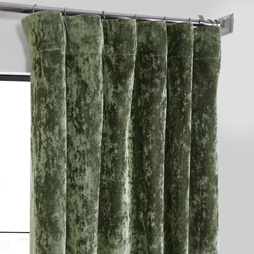 HPD Half Price Drapes Lush Crush Velvet Curtains - Room Darkening Curtain 84 Inches Long for Bedroom & Living Room, Luxury Look, Rod Pocket Design, (1 Panel), 50W x 84L, Emerald Green by HPD Half Price Drapes - Image 4