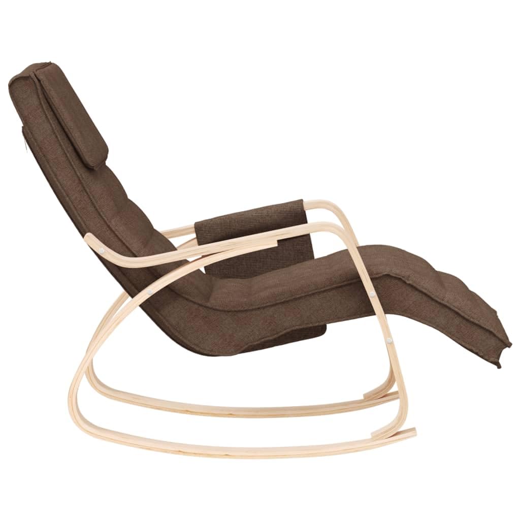 vidaXL Chaise à Bascule Marron foncé Tissu, Chaise, siège de Salon, Bascule, Chaise de Salon, Chaise de Relaxation, Chaise de Relaxation