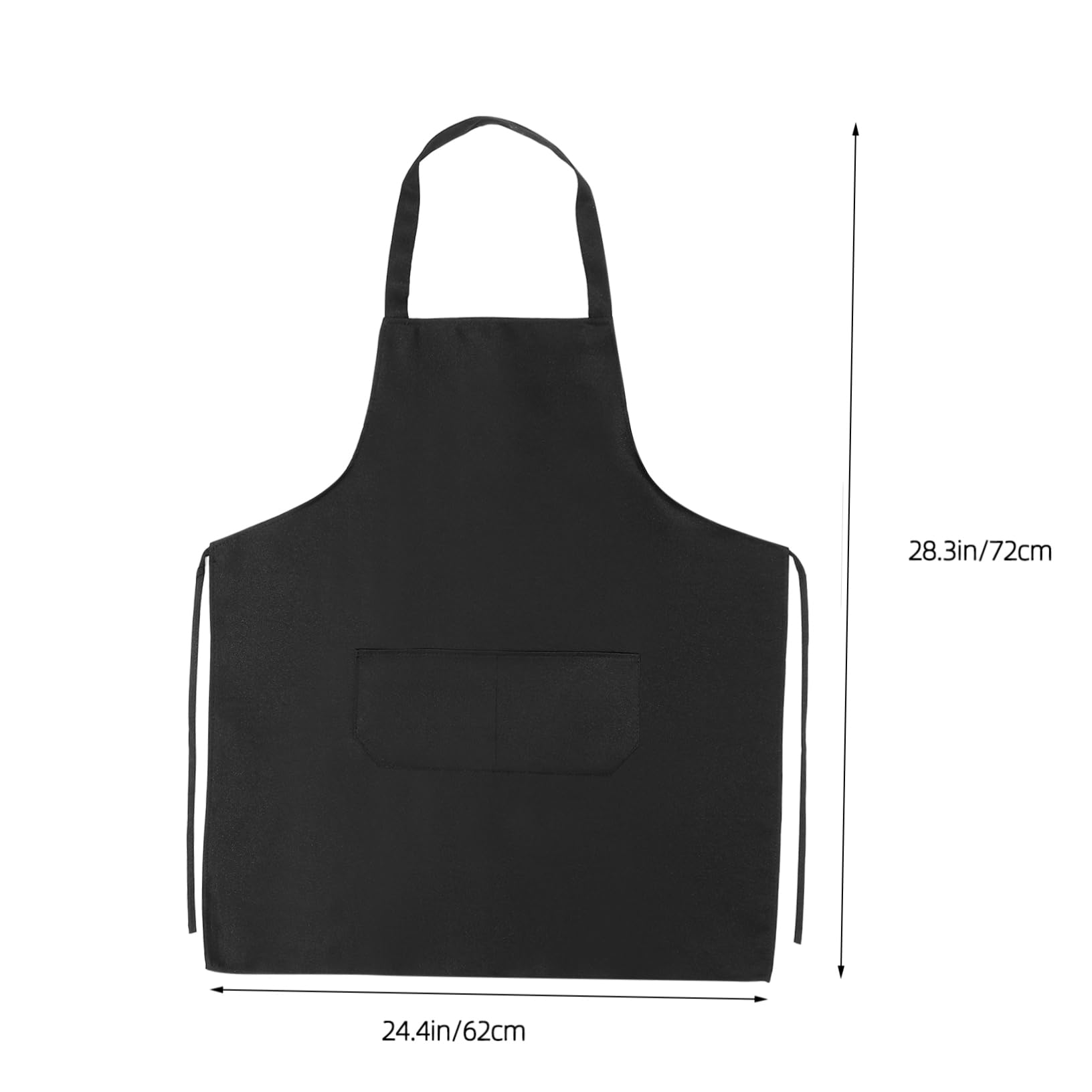 Ciieeo 10 Stück-pack Küchenschürze aus Polyester, Schwarz mit Doppeltaschen
