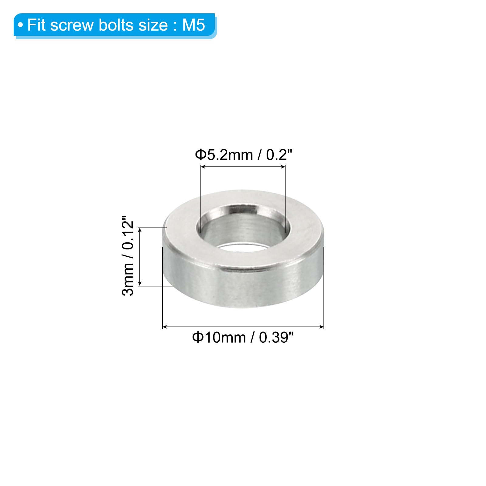 PATIKIL M5 Stainless Steel Spacers - Image 2