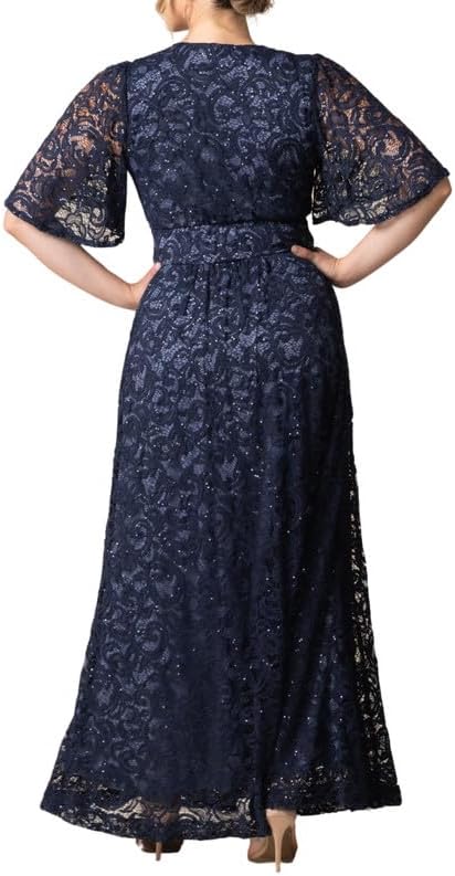 Kiyonna Plus Size Luminous Sequin Lace Long Formal Ball Gown | Cocktail, Wedding Guest, Mother of Bride/Groom Dress - Image 2
