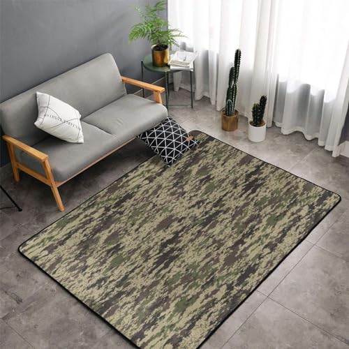 Tapis antidérapant camouflage vert lavable pour chambre d'enfant - 5
