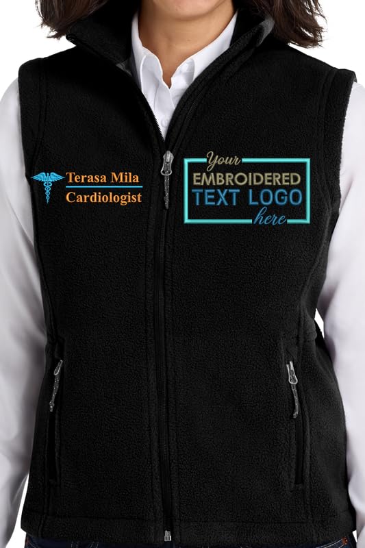 Custom Embroidered Midweight Fleece Vest – Add Your Name, Logo & Design3