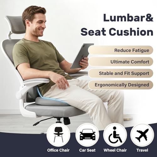 Image of Coverado Memory Foam Car Seat Cushion and Lumbar Support Pillow for Driving Seat, Ergonomic Design Soft and Breathable PU Leather, High Density Memory Foam for Neck & Lower Back Pain Relie
