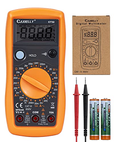 Caxielly Digital Multimeter, Ohm Volt Amp Tester, Ac/Dc Voltage, Ac/Dc Current, Diode, Triode, Data Hold #TOP15