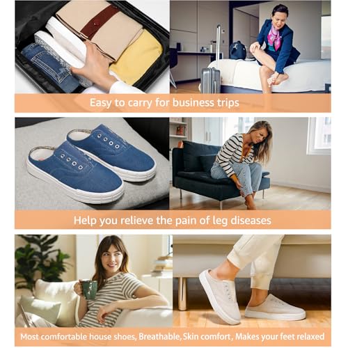 STQ Slip On Orthopedic Wide Shoes丨Lightweight Women Backless Casual Plantar Fasciitis Relief Mule Sneakers3