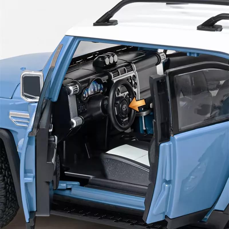 Image of WORSHIPER for 1:24 Toyota FJ Cruiser Toy Car Model, Diecast Collectible Pull Back Model Car with Sound and Light, Toy Gift Vehicles for Adults Kids Boys Girl (1:24 Toyota FJ Cruiser-Blue)