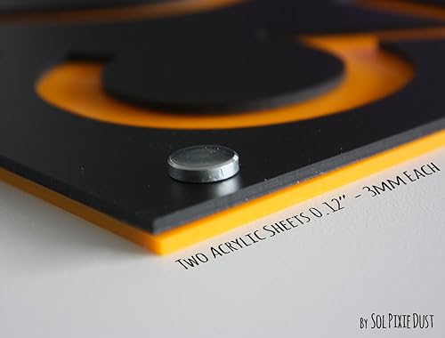 Miniatura 3 de Modern House Numbers - Square Black with White Acrylic - Contemporary Home Address - Sign Plaque - Apartment Door Number