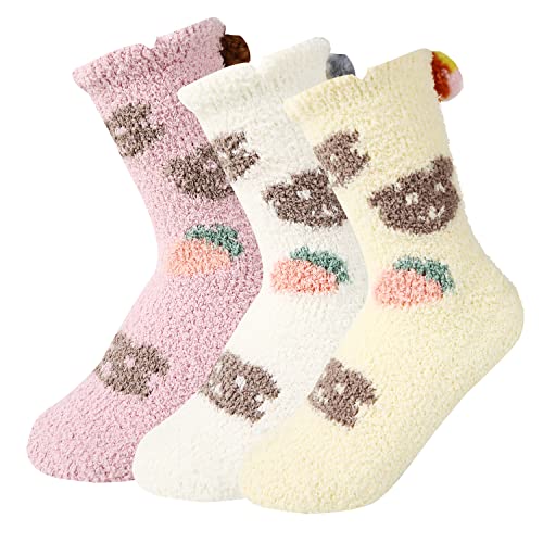 Image of Benefeet Sox Womens Fuzzy Socks Girls Cute Slipper Sock Funny Fluffy Winter Warm Soft Cozy Plush Indoor Sleep Sock