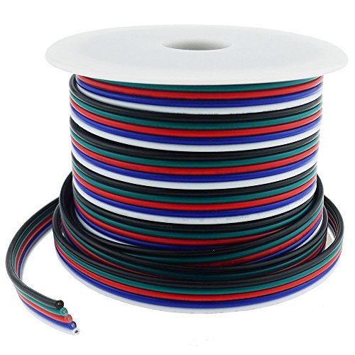 LTRGBW 40FT Calibre 18 RGBW LED Tira del Cable de Extensión de 18 AWG 5 Pines 5 Color del Soporte de Alambre para la Lámpara de la Cinta LED RGBW RGBWW Iluminación de la Cinta