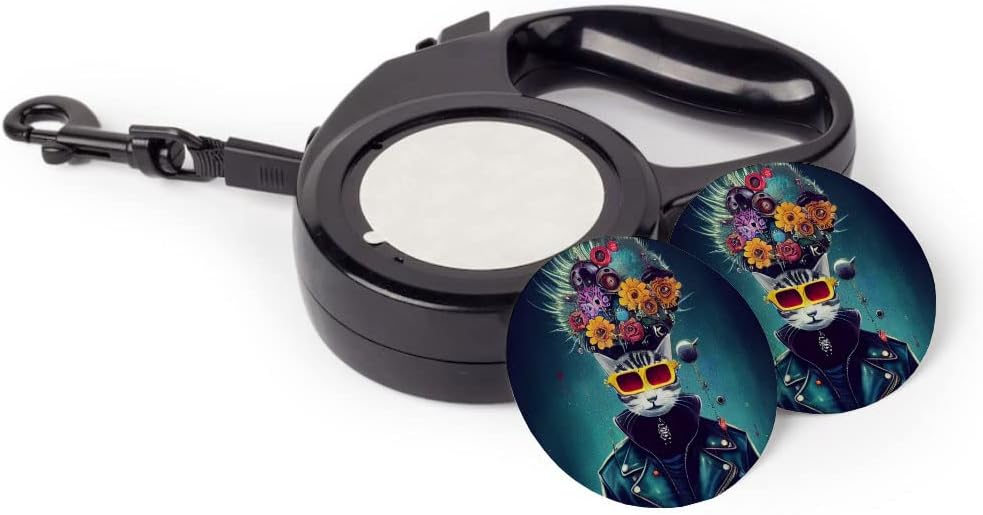 Animal Face Retractable Pet Leash - Punk Rock Leash - Unique Dog Leash (118 inches)