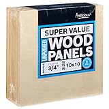 Artlicious 10x10 Super Value Wood Panel Boards for Artist Painting 4 Pack - 1-1/2