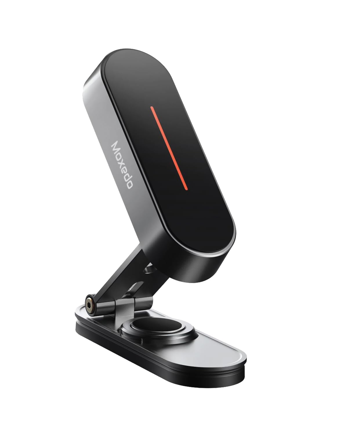 MoxedoMagnetic Car Phone Holder Foldable Adjustable One-Handed Operation Aluminum Alloy 360° Rotation with Metal Plate for All Smartphone
