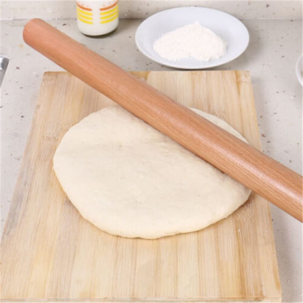 Nieprzywierający drewniany wałek do ciasta Wypieki Narzędzia do wałkowania Akcesoria do pieczenia w kuchni Wałki do ciasta (Kolor: Naturalny, Rozmiar: 25 cm) (Naturalny 25 cm)