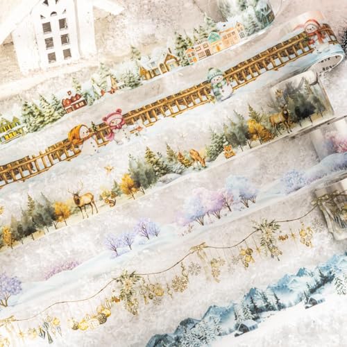 Image of 6 Rolls Winter PET Washi Tape,Nature Landscape Tape Stickers for Journaling Supplies,Scrapbooking,Junk Journal,Journaling,DIY Arts Crafts,Notebook,Phone Case,Cups(Winter)