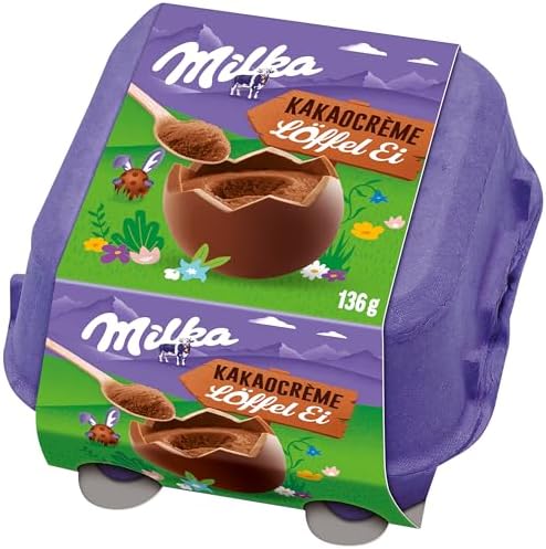 Ovo de Páscoa de Colher Milka Spoonable Creme de Cacau 136g (4 un...
