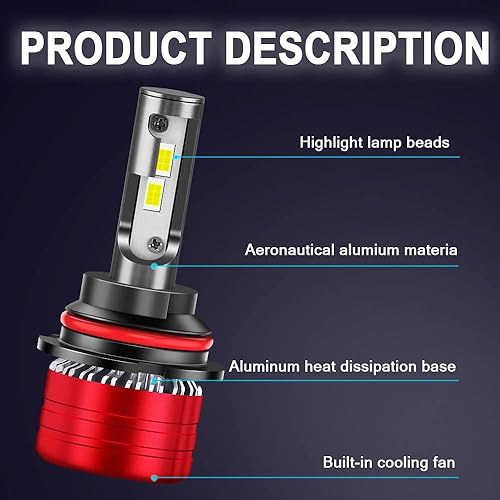 Miniatura 6 de Compatible con bombillas LED Nissan Frontier (1998-2019), bombillas LED 9007 de haz altobajo, 500% más brillante, 6000 K, blanco frío Plug and Play,