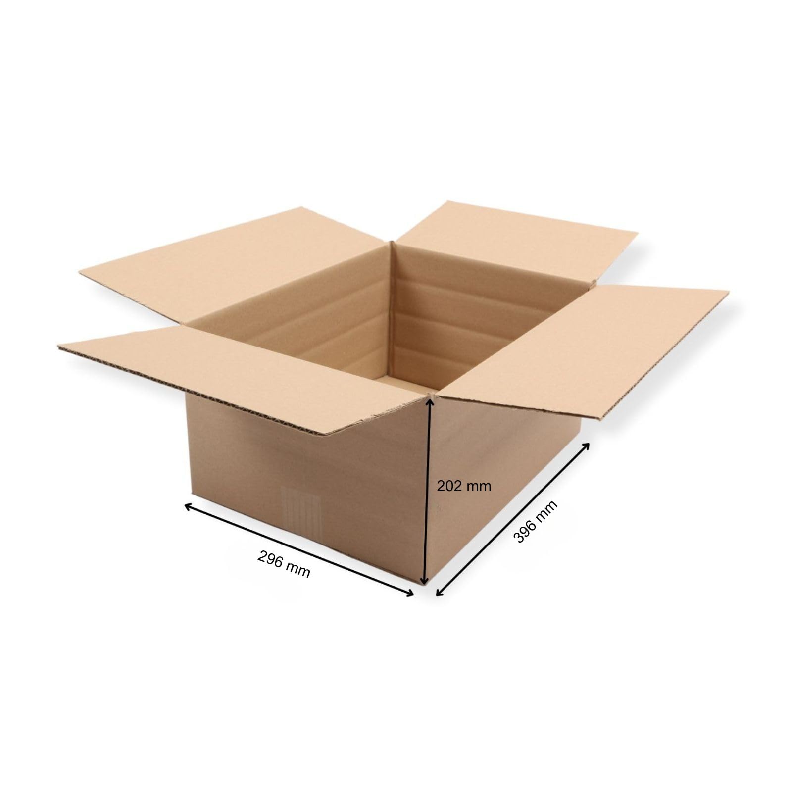100 St. Faltkarton 400x300x200 mm 1 wellig Kartonage Versandkarton Paket Europaletten Modul Maß