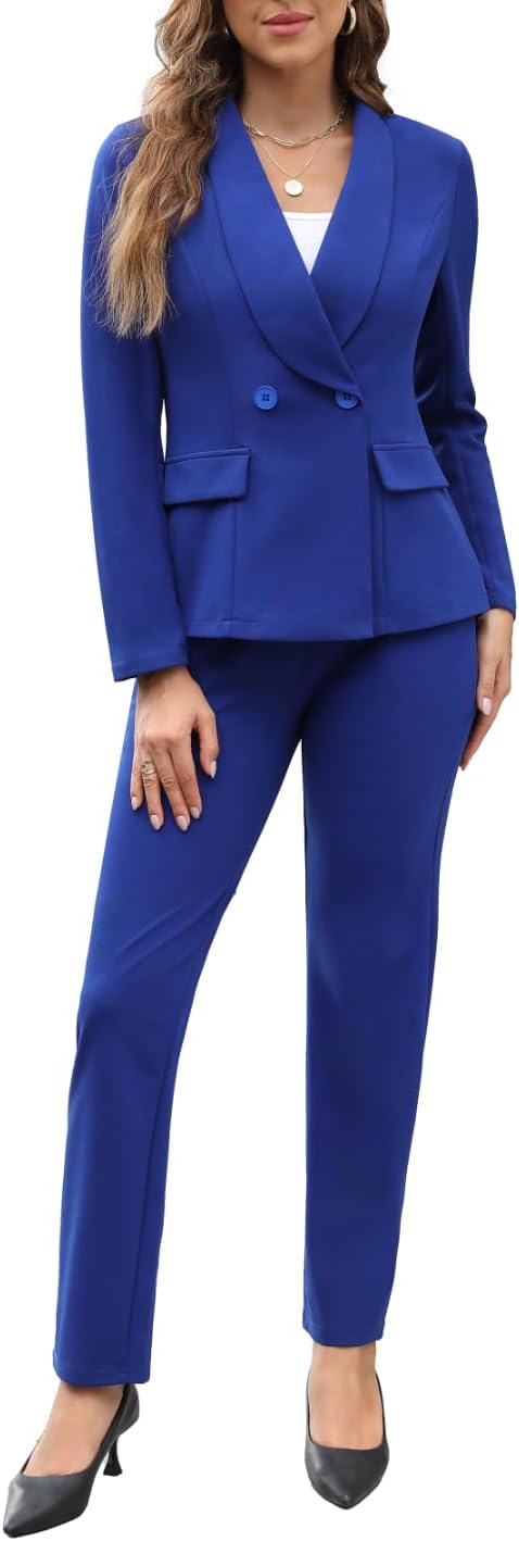 Women's Fall Business Pant Suit Long Sleeve Formal 2 Piece Blazer Set Casual Office Work Outfits 2024