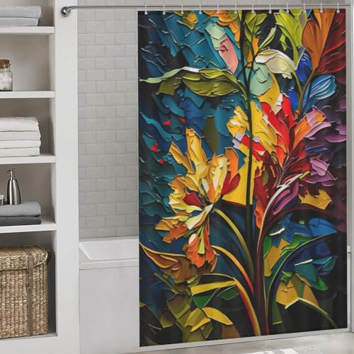 Rideau de douche tissu polyester imperméable avec crochets 152x183 cm - 2