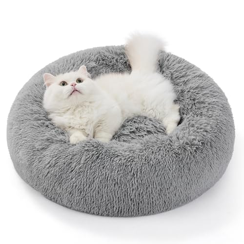 BEDSURE Katzenbett waschbar Flauschiges Hundebett - 50 cm Rund Kissen