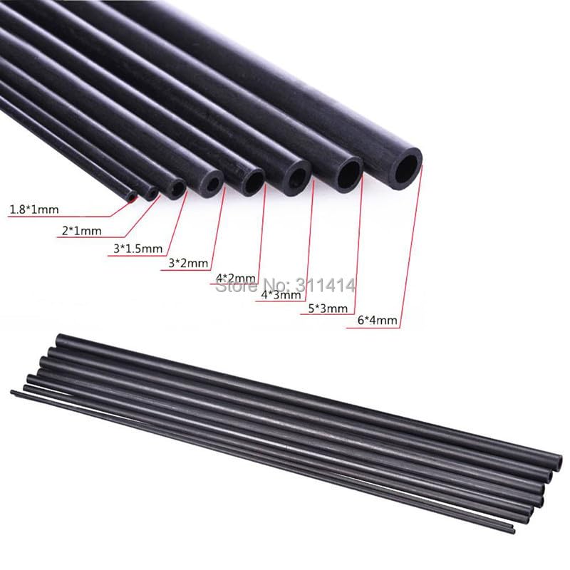 Rurka z włókna węglowego 2 mm/2,5 mm/3 mm/4 mm/5 mm/6 mm pusta do modelu latawca, samolotu zdalnie sterowanego, quadrocoptera DIY(8mmX4mm)
