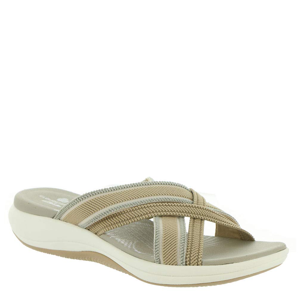 Women's Mira Isle Slide Sandal, Sand Combi Textile, 7 Wide