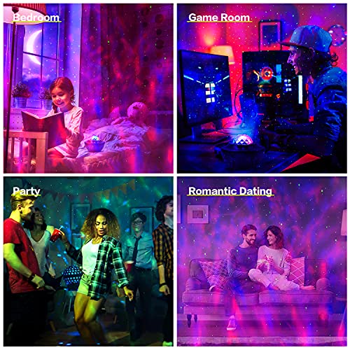 Galaxy Projector Lights Starry Night Light Moon Star Nebula Wave Projector With Music Bluetooth Speaker Rgb Color Changing Remote&Voice Control Party Light For Kids Adults Bedroom Home Décor #TOP7